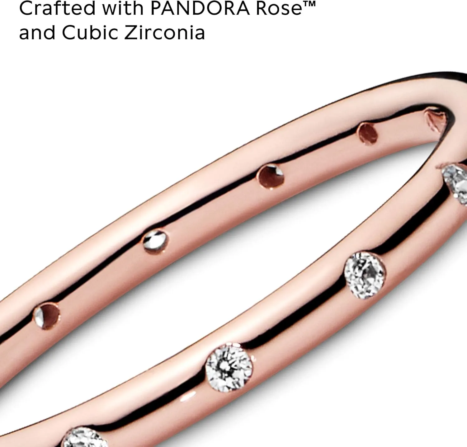 PANDORA Simple Sparkling Band Ring - 14k Gold Stackable Ring for Women - With Gift Box
