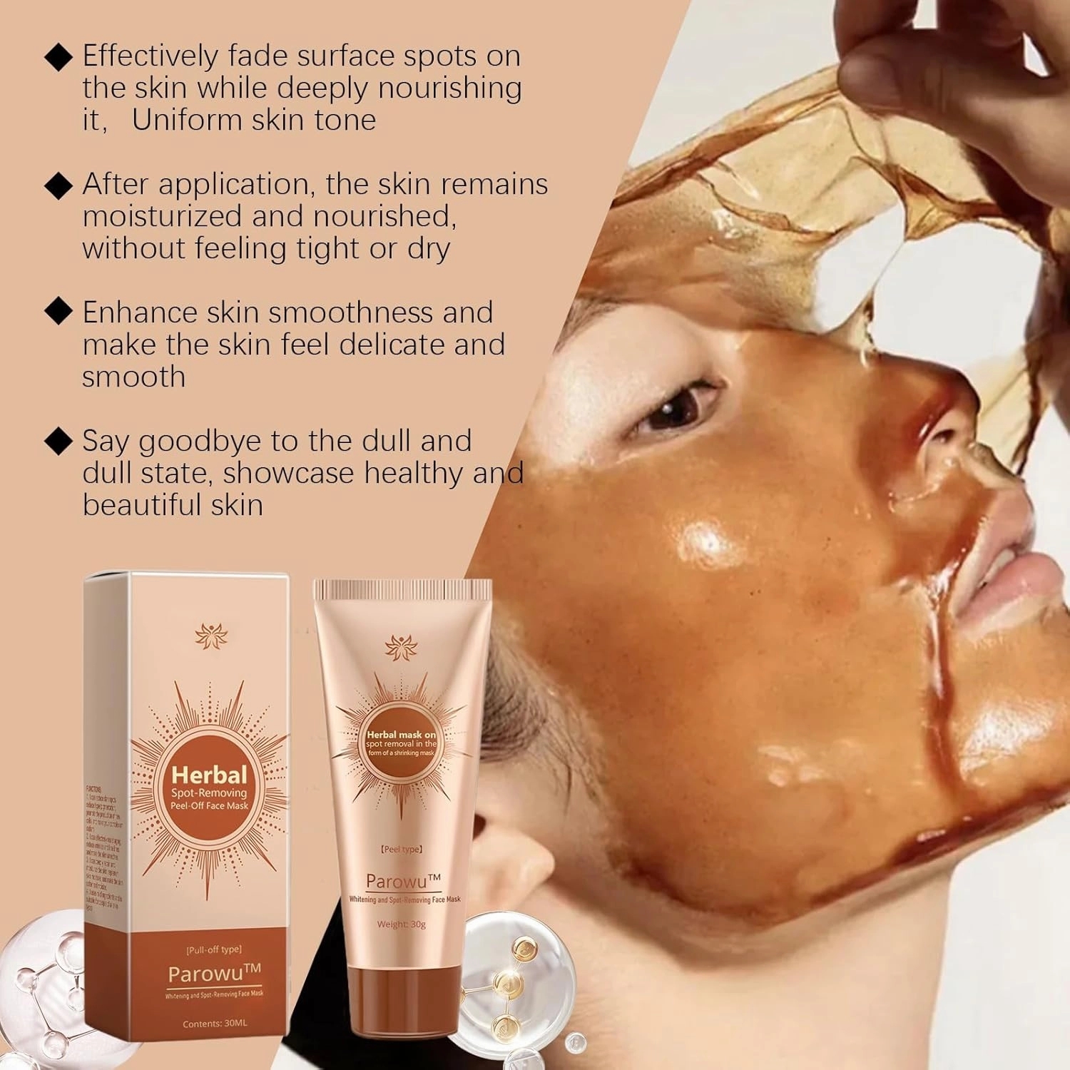 Parowu Herbal Spots Peel-Off Facial Mask, Advanced Skin Cream, Parowu Spot Removing Face Mask, Natural Herbal Ingredients for All Skin Types (1 Pack)