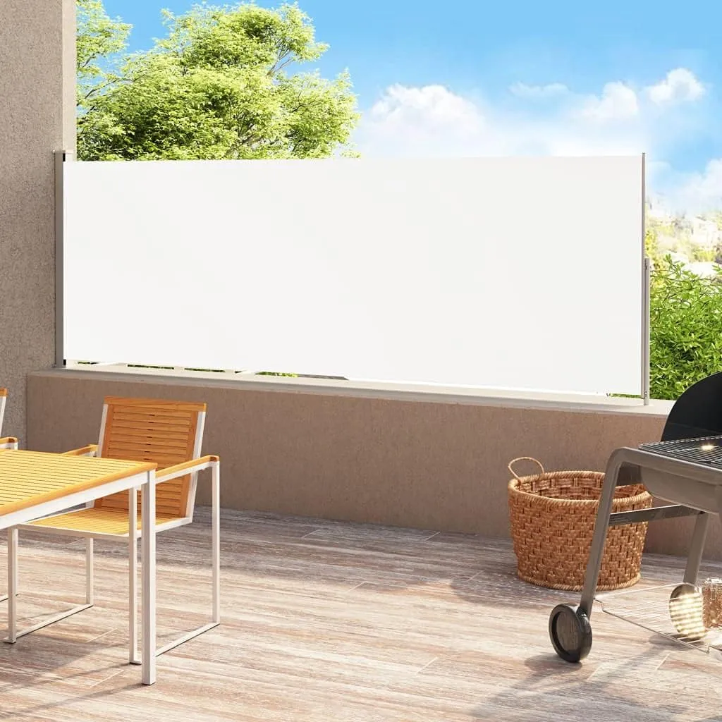 Patio Retractable Side Awning 78.7"x196.9" Black Retractable Privacy Screen, UV-Proof Retractable Side Awning, Weather-Resistant Privacy Divider for Outdoor, Balcony, Deck