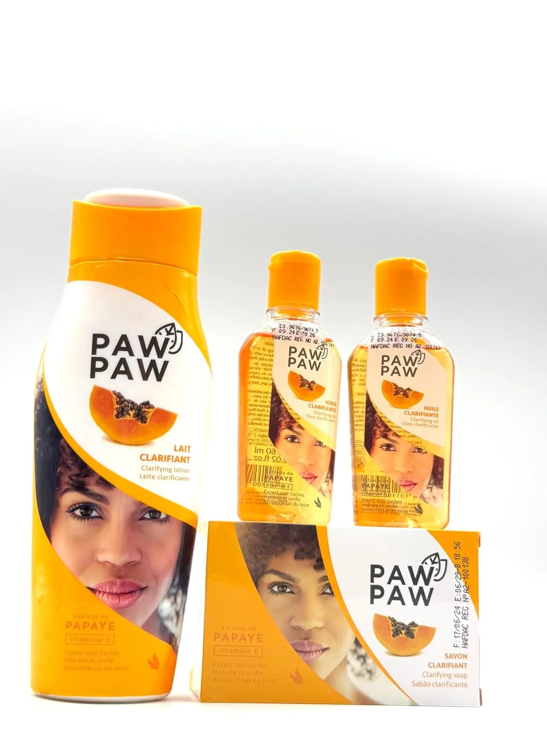 Paw Paw Papaya Clarifying Lotion Set, 4-Piece Skin Care Collection, Yellow