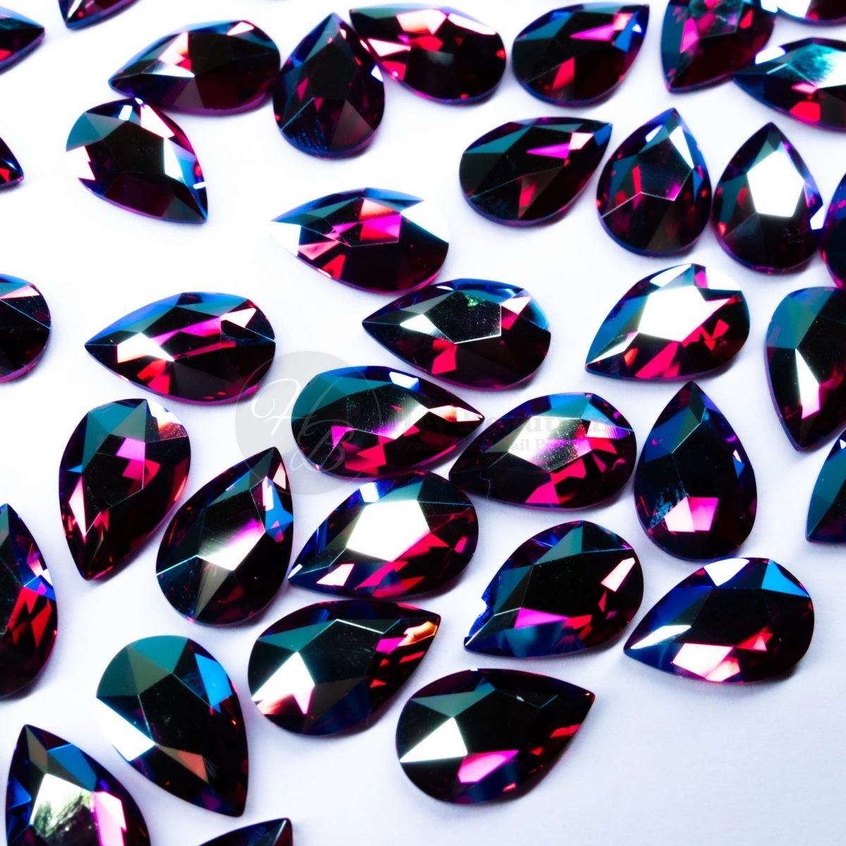 Pear | Fuchsia Shimmer | Serinity Rhinestones Non Hotfix