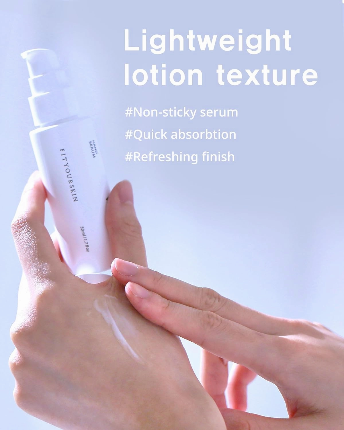 Perfumed Hand Serum #Petal Lily - Lightweight Hand Moisturizing Lotion - Triple Hyaluronic Acid & Camellia Flower Extract - Non Greasy, Non Sticky Finish - 1.7 fl.oz