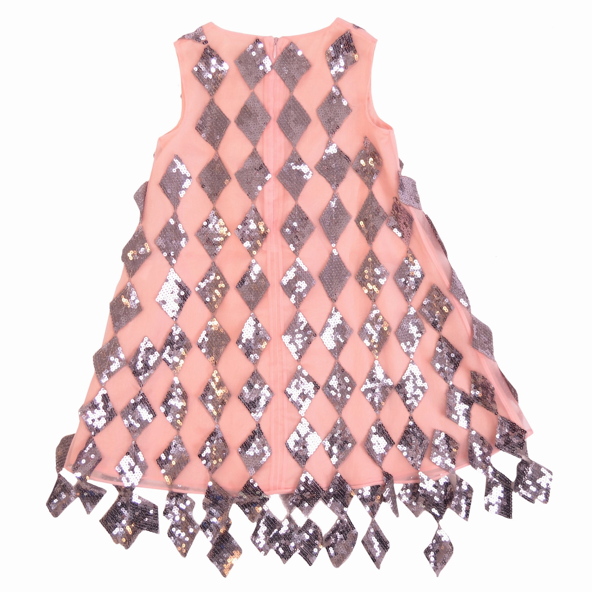 Pink Silver Silvery Designed Dress