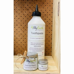 Plastic Free Natural Peppermint Toothpaste in Jar - with Fluoride