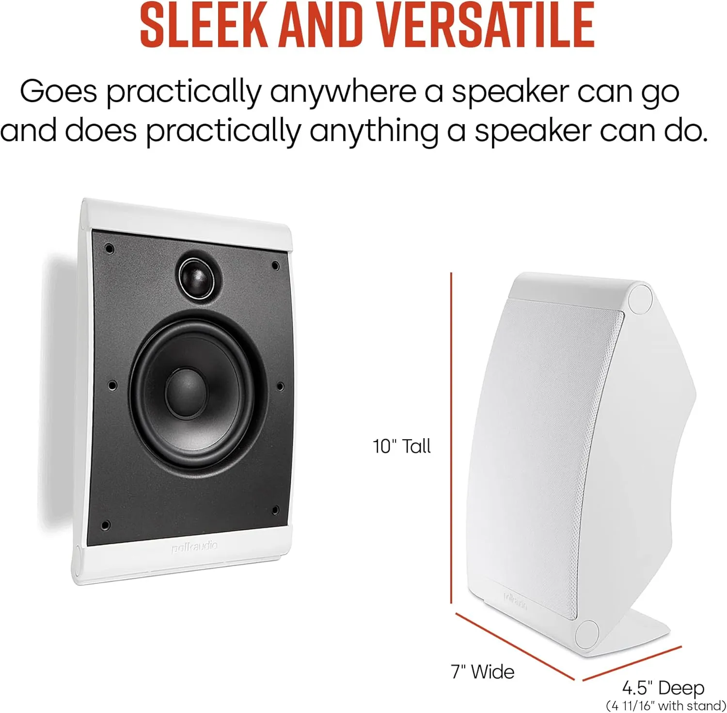 Polk Audio Signature Elite ES35 Center Channel Speaker, White-Washed & OWM3 Wall and Bookshelf Speakers, Paintable Grilles (Pair, White)