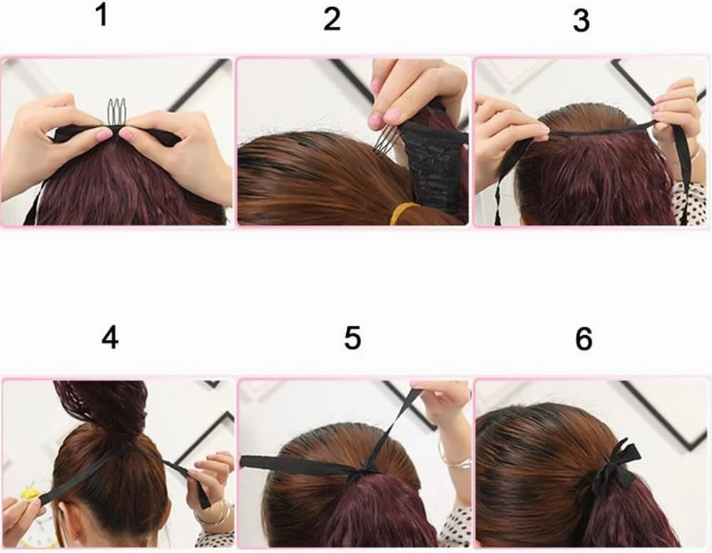 Ponytail Extension， Synthetic Ponytails Rainbow Colorful Hair Extension Ribbon Drawstring Straight Ponytail Cosplay Hairpiece,Hair Pieces for Women(Brown Gradient Bright red)