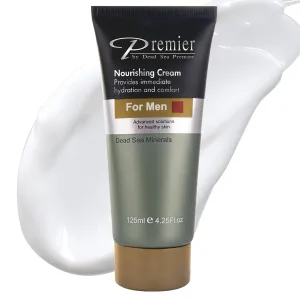 Premier Dead Sea Nourishing Cream for Men, Light and gentle face Moisturizer, Classic collection, Anti aging, face cream, Wrinkle cream, firming, Sensitive, Daily Use for younger looking skin 4.2fl.oz