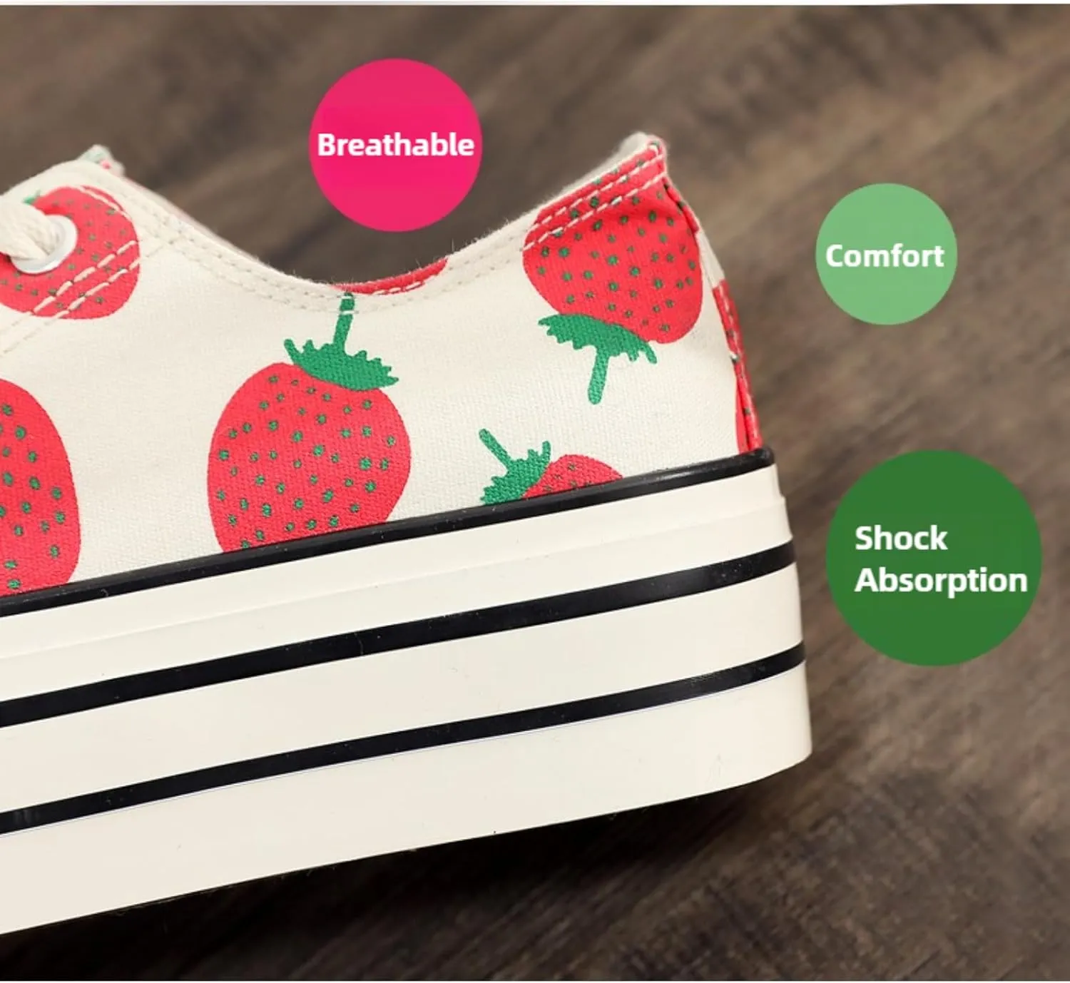 Print Leopard Y2K Sneakers Womens Strawberry Fashion Canvas Platform Sneakers with 1.77in Thick Sole Spring Summer Aesthetic Casual Shoes