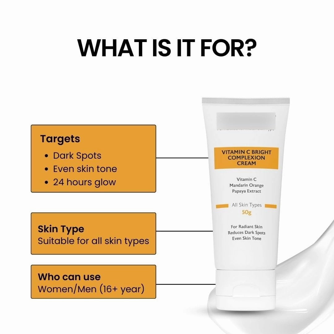 Pro.ski.re Vitamin C Bright Complexion Cream For Dark Spots, Glow & Radiant Skin