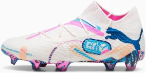 PUMA - Mens Future 7 Ultimate Vol. Up Fg/Ag Shoes, Color White/Luminous Blue/Poison Pink/Fizzy, Size: 9.5 M US