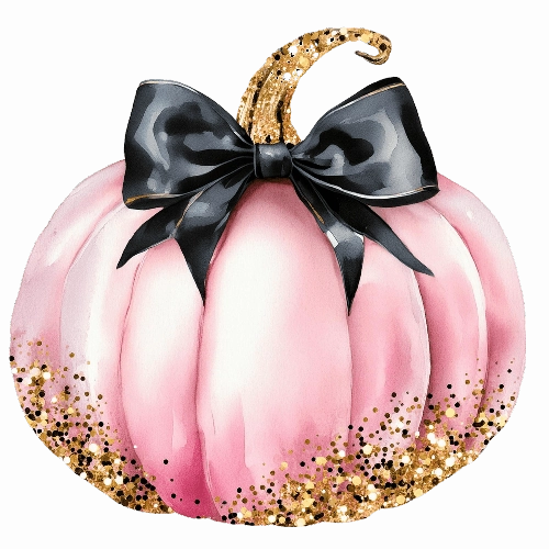 Pumpkin Pink With Gold 4 Halloween DTF (direct-to-film) Transfer (Copy)