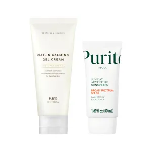 PURITO Oat-in Calming Gel Cream Sun Day Adventure Korean Sunscreen Smoothest Lightest Texture Broad Spectrum SPF 50 No White Cast