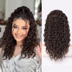 QGZ Ponytail Extension Drawstring Ponytail for Black Women 18 Inch Synthetic Long Afro Curly Fluffy Ponytail for Daily Use(Reddish Brown)