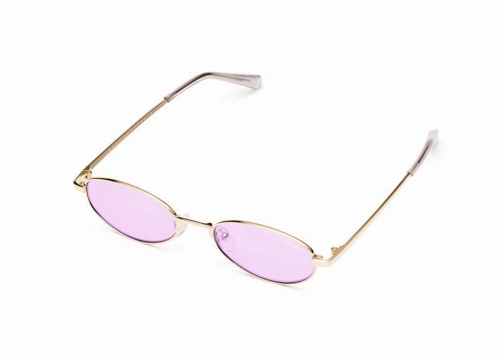 Quay Showdown Gold Sunglasses / Purple Lenses