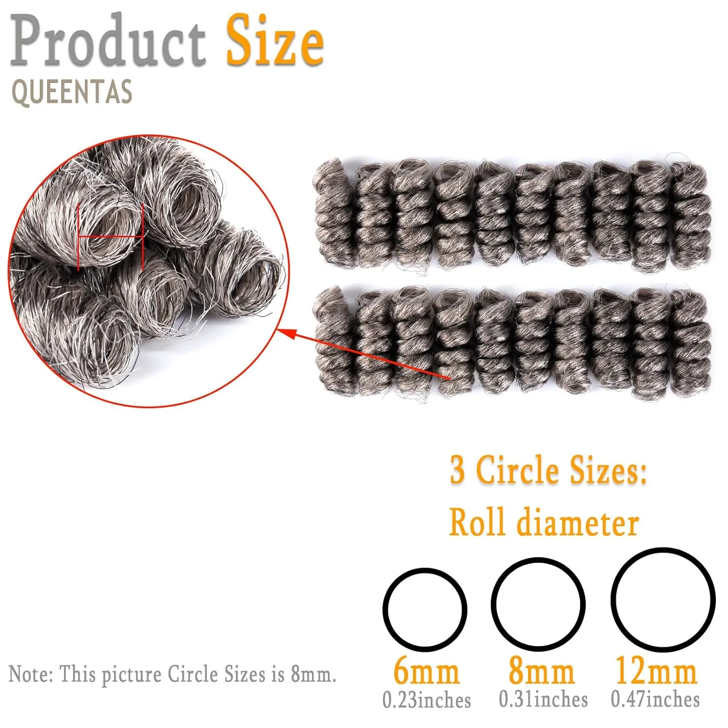 QUEENTAS 10 inch 3 Pack Grey Crochet Hair for Black Women Synthetic Afro Passion Twist Jerry Curl(8mm) Braiding Gray Jamaican Bounce Curly Crochet Hair Extensions Ringlet(Natural Black Mixed Grey)