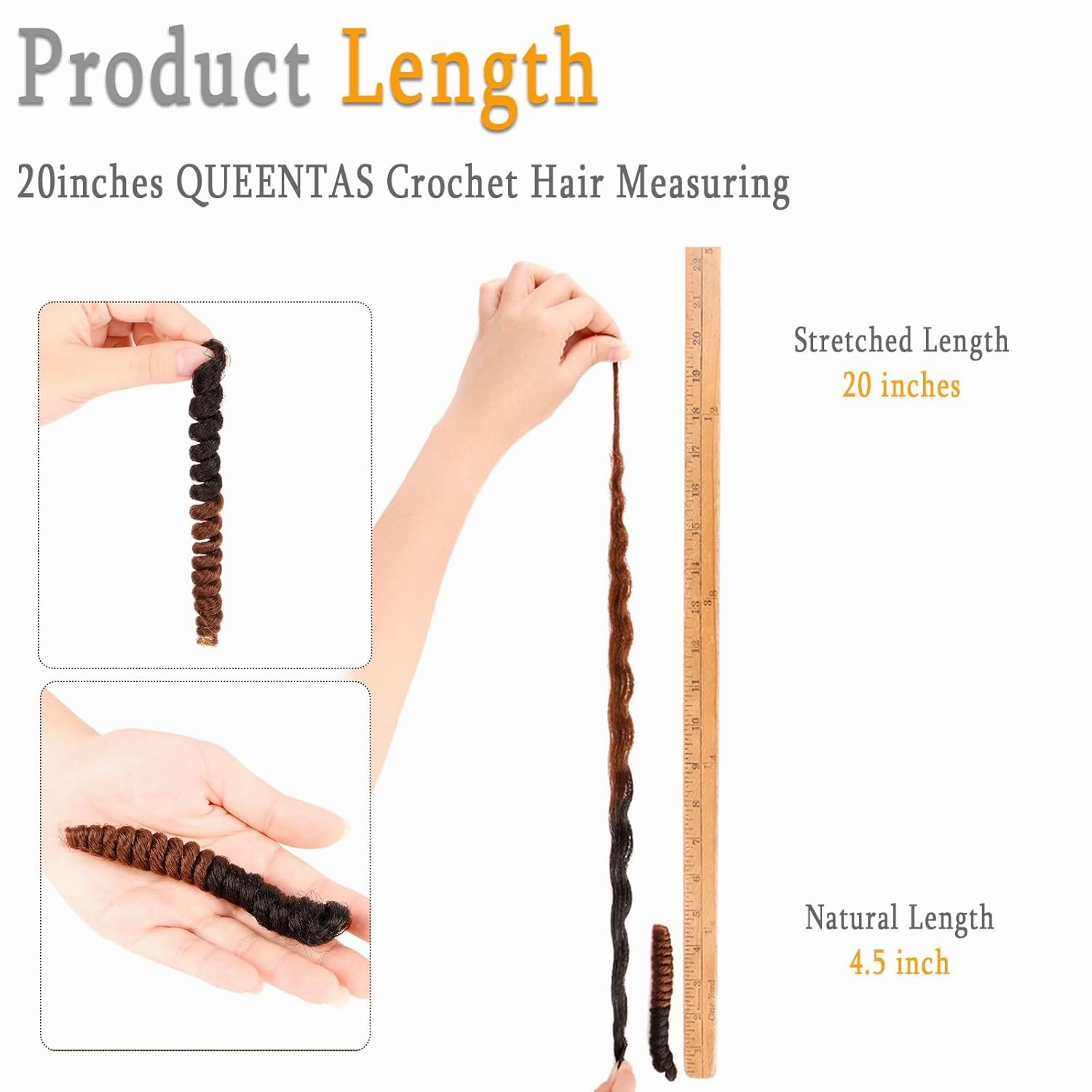 QUEENTAS 3 Packs 8mm 20 inch Short Crochet Hair for Black Women Jamaican Bounce Curly Crochet Hair Extensions Synthetic Tapered Afro Braids Passion Twist Jerry Ringlet Wand Curl(Black to Brown #1B/30)