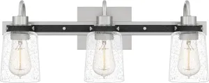 Quoizel Axel Transitional Vanity Lights, 22 Inch 3-Light Brushed Nickel Bathroom Lighting Fixtures Over Mirror, Wall Mount Light for Bathroom, Kitchen or Hallway