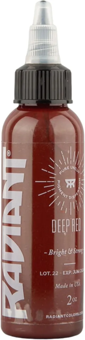 Radiant Colors - Tattoo Ink Deep Red Color Tattooing and Shading Real Human Skin 1oz Bottle