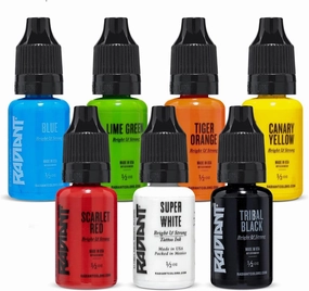 Radiant Colors 1/2oz Tattoo Ink Color Set 7 Colors