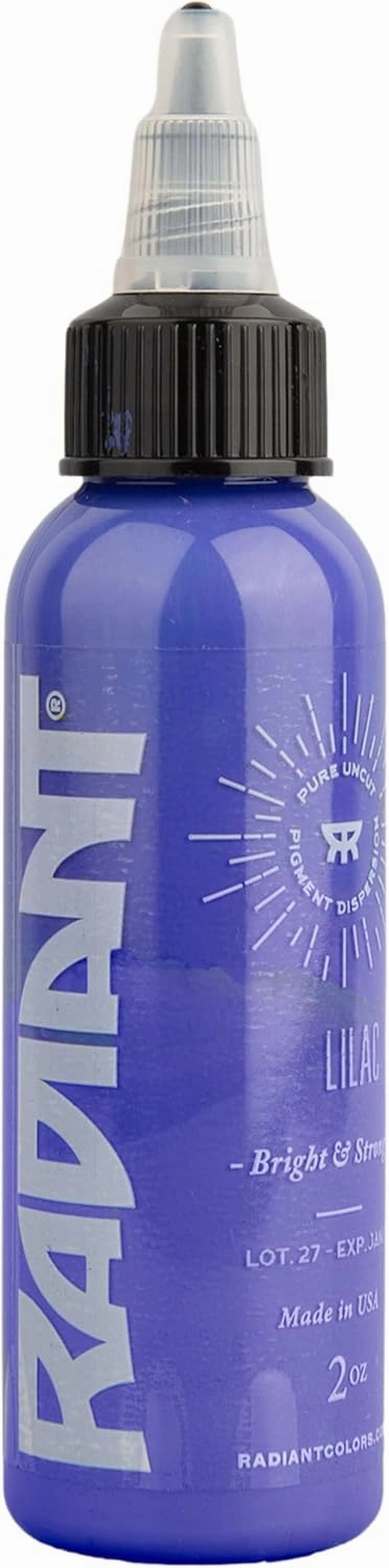 Radiant Colors - Tattoo Ink Lilac Color Tattooing and Shading Real Human Skin 1oz Bottle