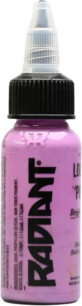 Radiant Colors - Tattoo Ink Lolipop Purple Color Tattooing and Shading Real Human Skin 1oz Bottle