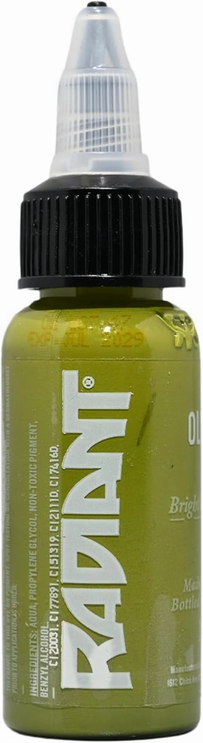 Radiant Colors - Tattoo Ink Olive Color Tattooing and Shading Real Human Skin 1oz Bottle