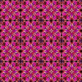 Radiant Reflections Stained Glass Allover Fuchsia Cotton Fabric