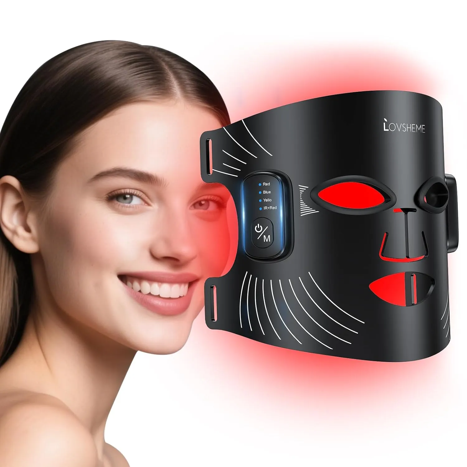 Red Light Therapy for Face – Wireless Red Light Therapy Mask LED Face Mask Light Therapy with 320 LEDs, 4 Modes, Skin Rejuvenation, Ideal Beauty Gift for Women & Men