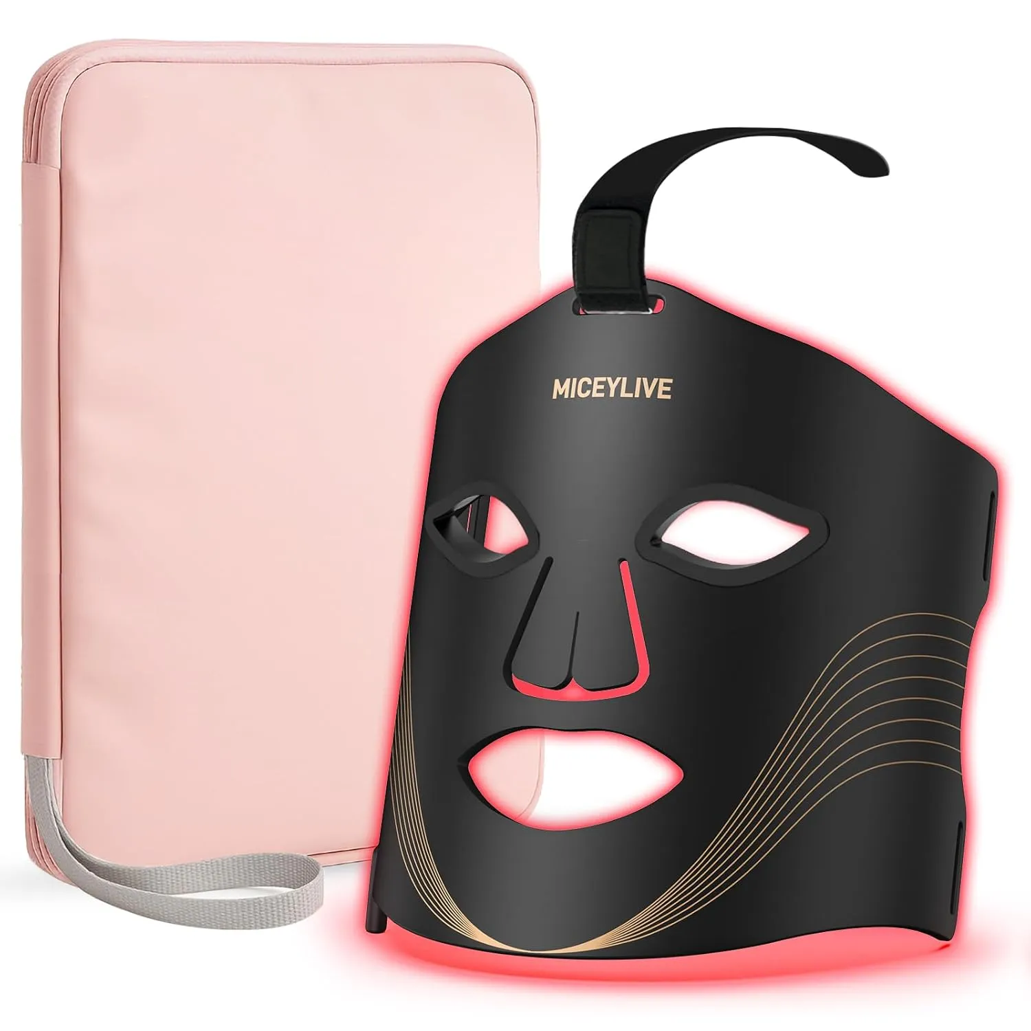 Red Light Therapy Mask for Face - 6 Modes Portable Led Face Mask Light Therapy with Remote, Time Adjustment, Near-Infrared Skin Tightening Device at Home & Travel Skincare, 400 LEDs