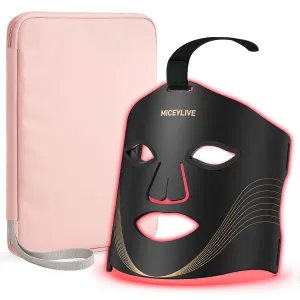 Red Light Therapy Mask for Face - 6 Modes Portable Led Face Mask Light Therapy with Remote, Time Adjustment, Near-Infrared Skin Tightening Device at Home & Travel Skincare, 400 LEDs