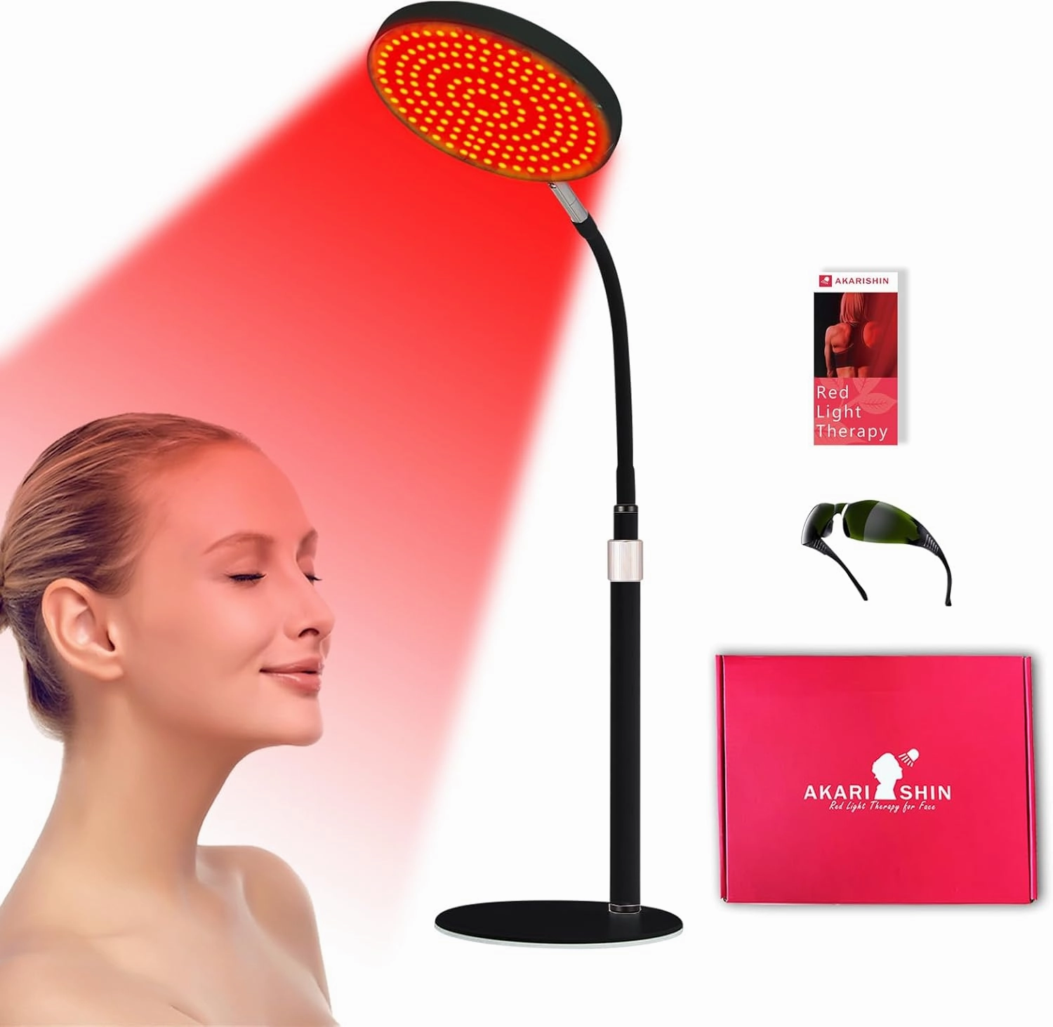 Red Light Therapy Lamp for Face- Facial and Body Treatment with Adjustable Height Stand, 120 LEDs, 660nm, 850nm, 940nm - Alleviate Muscle Soreness, Skin Vitalit