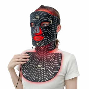 Red Light Therapy Mask for Face & Neck – 4 Light Modes with 850nm NIR, Red, Yellow & Blue LED Light Therapy, 2600mAh Rechargeable LED Face Mask for Anti-Aging, Skin Firming & Radiant Glow at Home