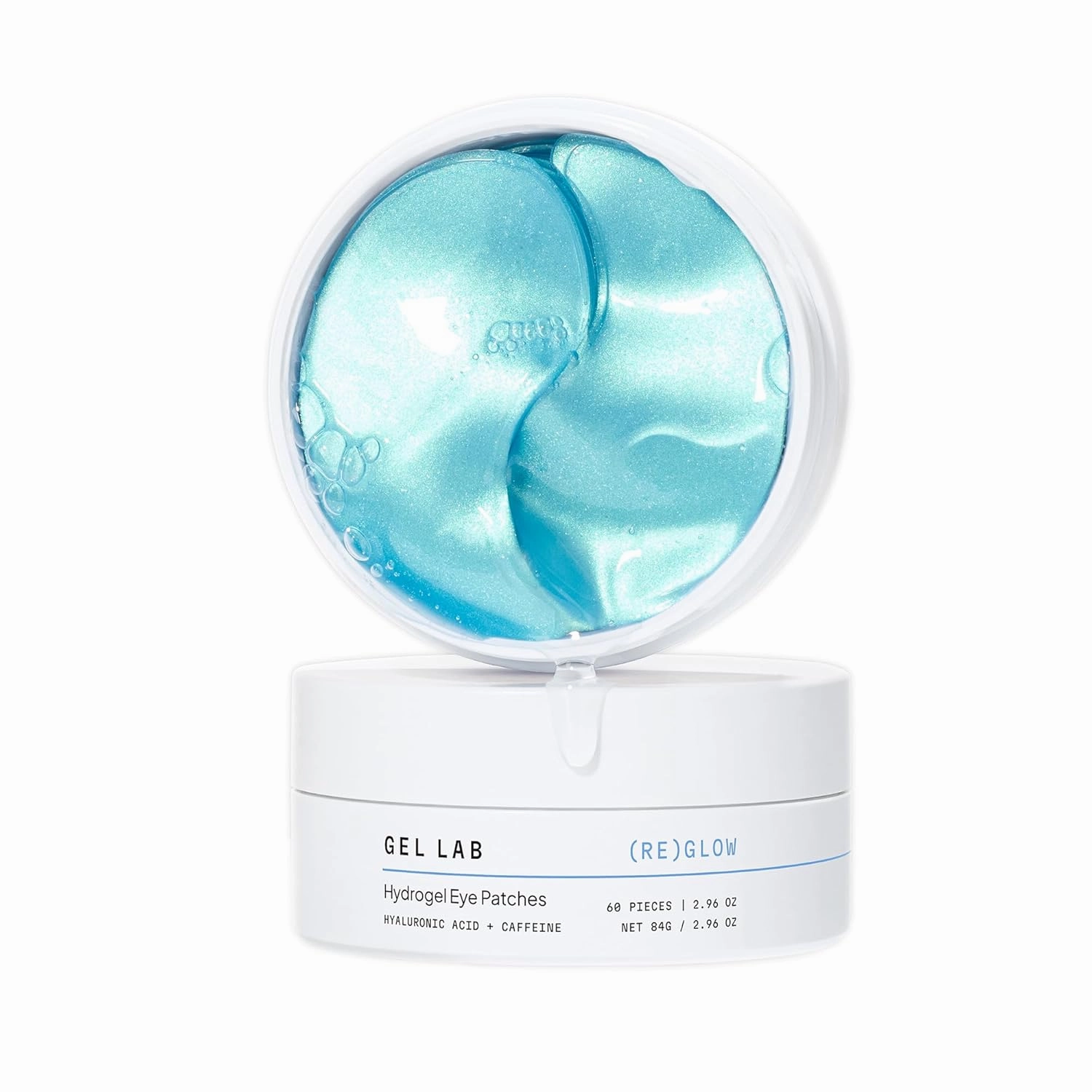 REGLOW Hyaluronic Acid & Caffeine Under Eye Gel Patches – Korean Hydrating Eye Mask for Wrinkles, Dark Circles, and Puffiness – 60 Gel Eye Patches