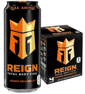 REIGN Total Body Fuel Orange Dreamsicle 16 fl oz (Pack of 4), Clear