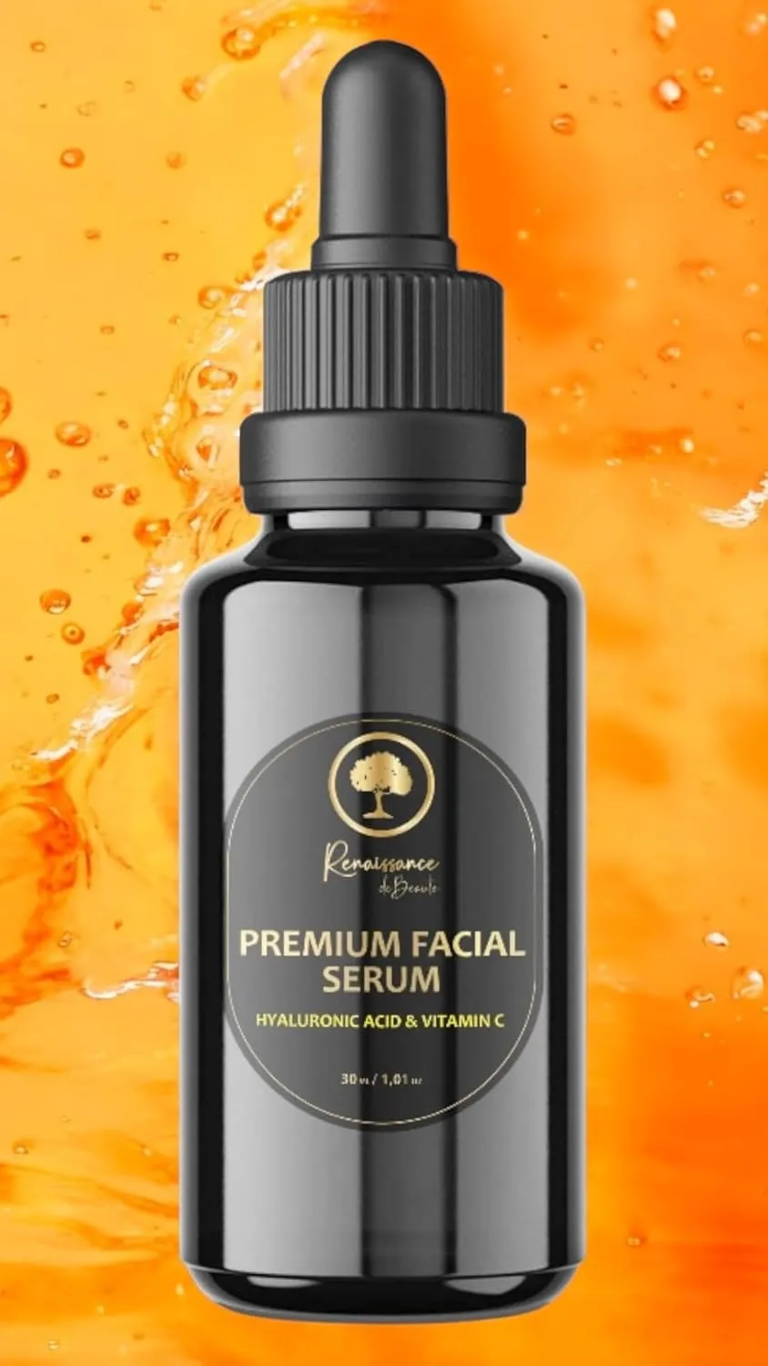 Renaissance Premium Facial Serum with Vitamin C (1.01 Fl oz) the Ultimate skincare solution for a Bright, Radiant and Youthful complexion! Nourishes, Revitalizes! Instant Smooth results!