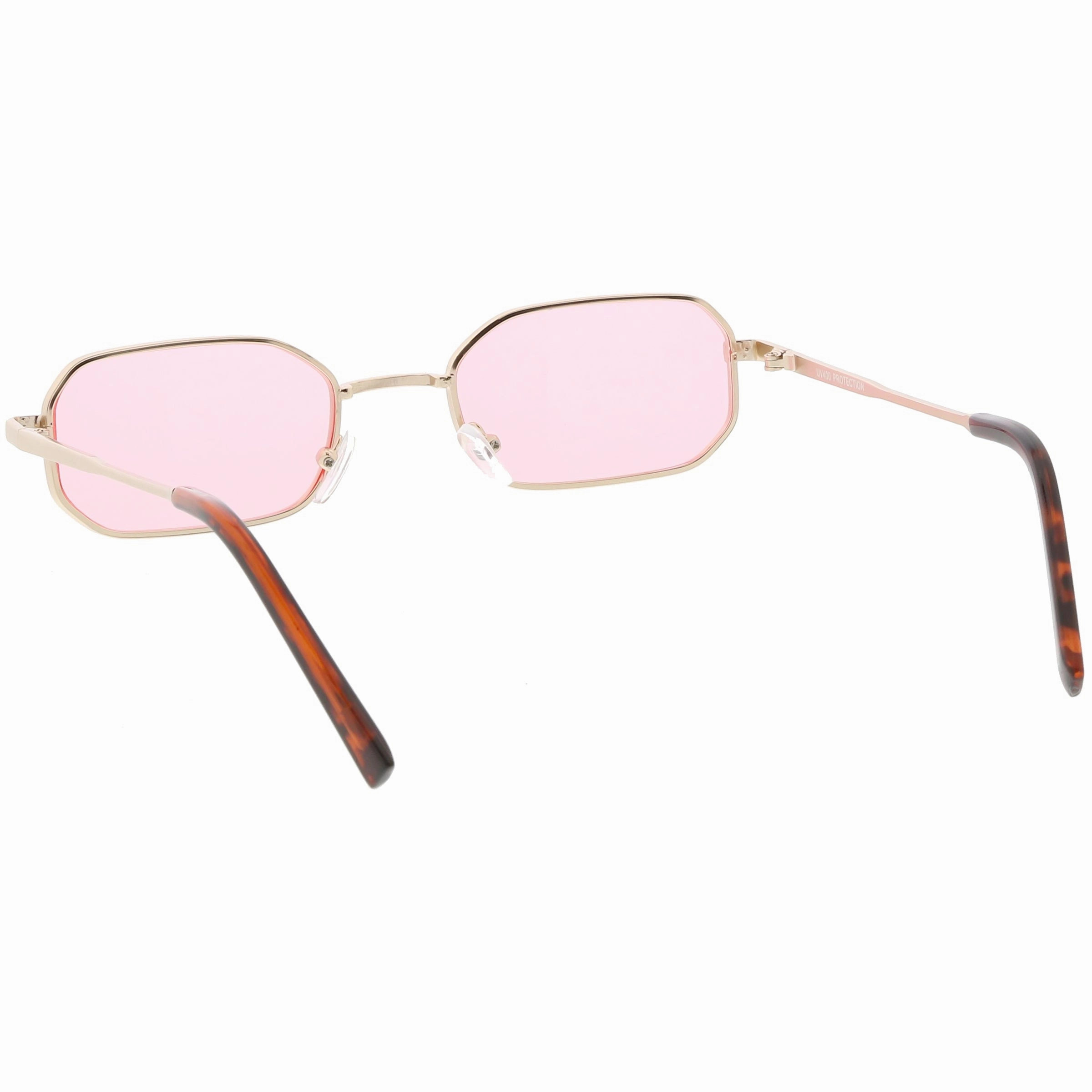 Retro 1990's Micro Rectangle Color Tone Metal Sunglasses C625