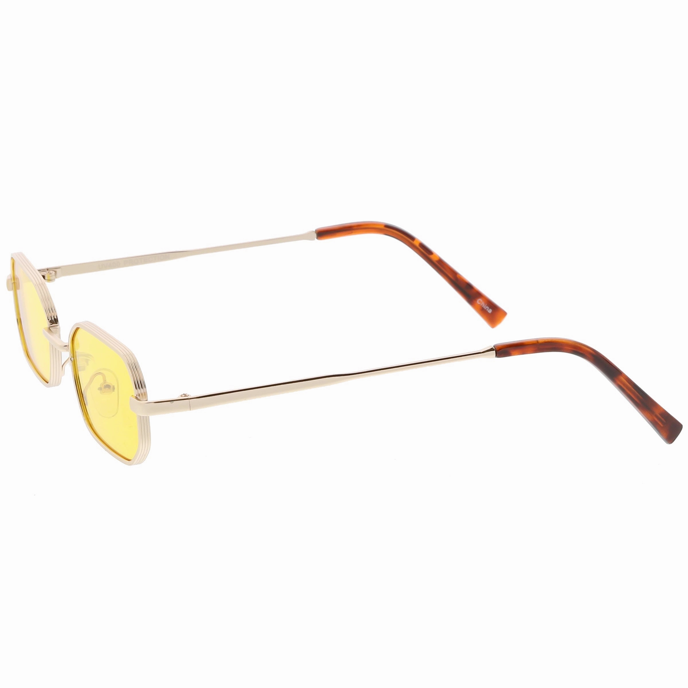 Retro 1990's Micro Rectangle Color Tone Metal Sunglasses C625