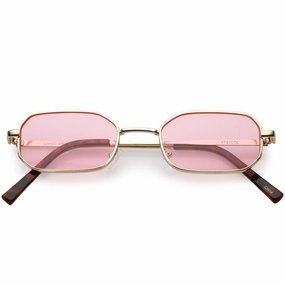 Retro 1990's Micro Rectangle Color Tone Metal Sunglasses C625