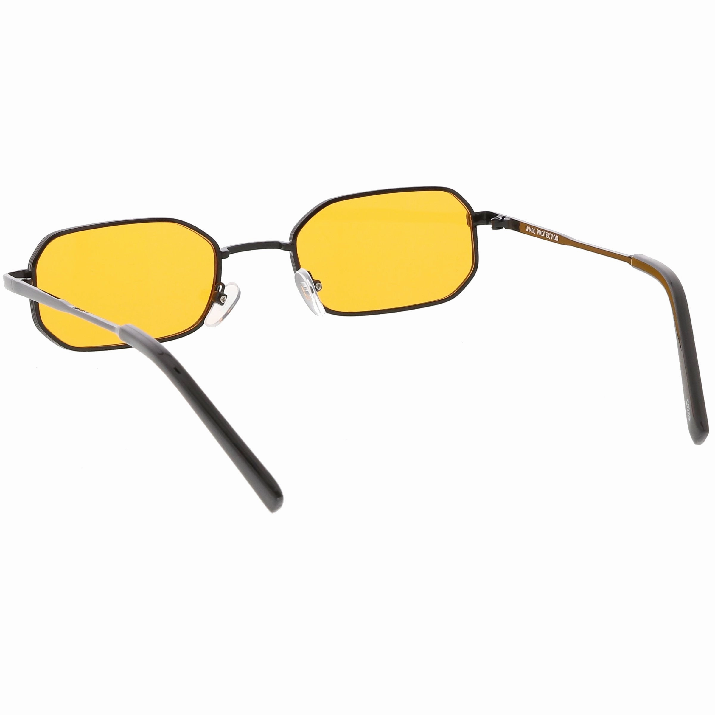 Retro 1990's Micro Rectangle Color Tone Metal Sunglasses C625