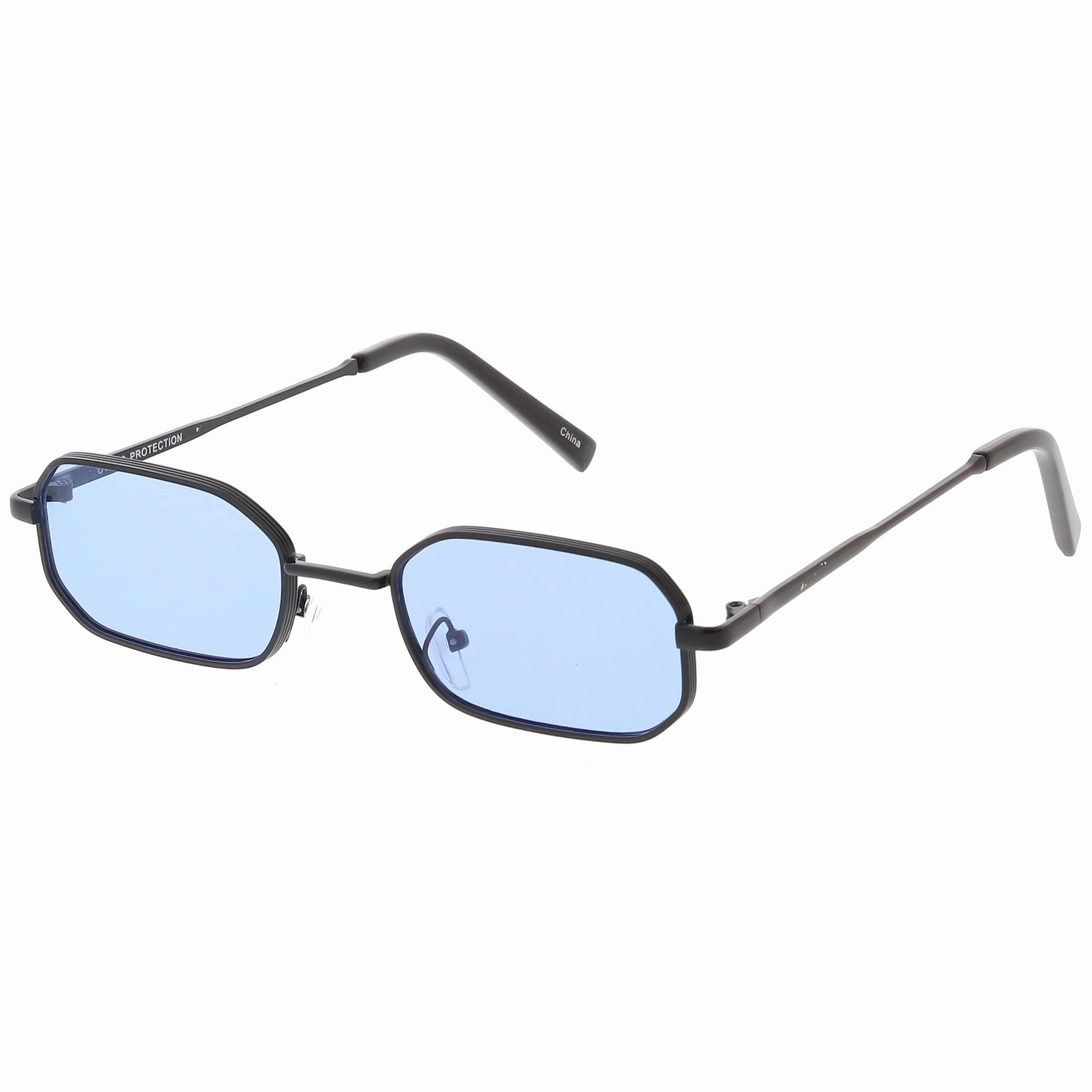 Retro 1990's Micro Rectangle Color Tone Metal Sunglasses C625