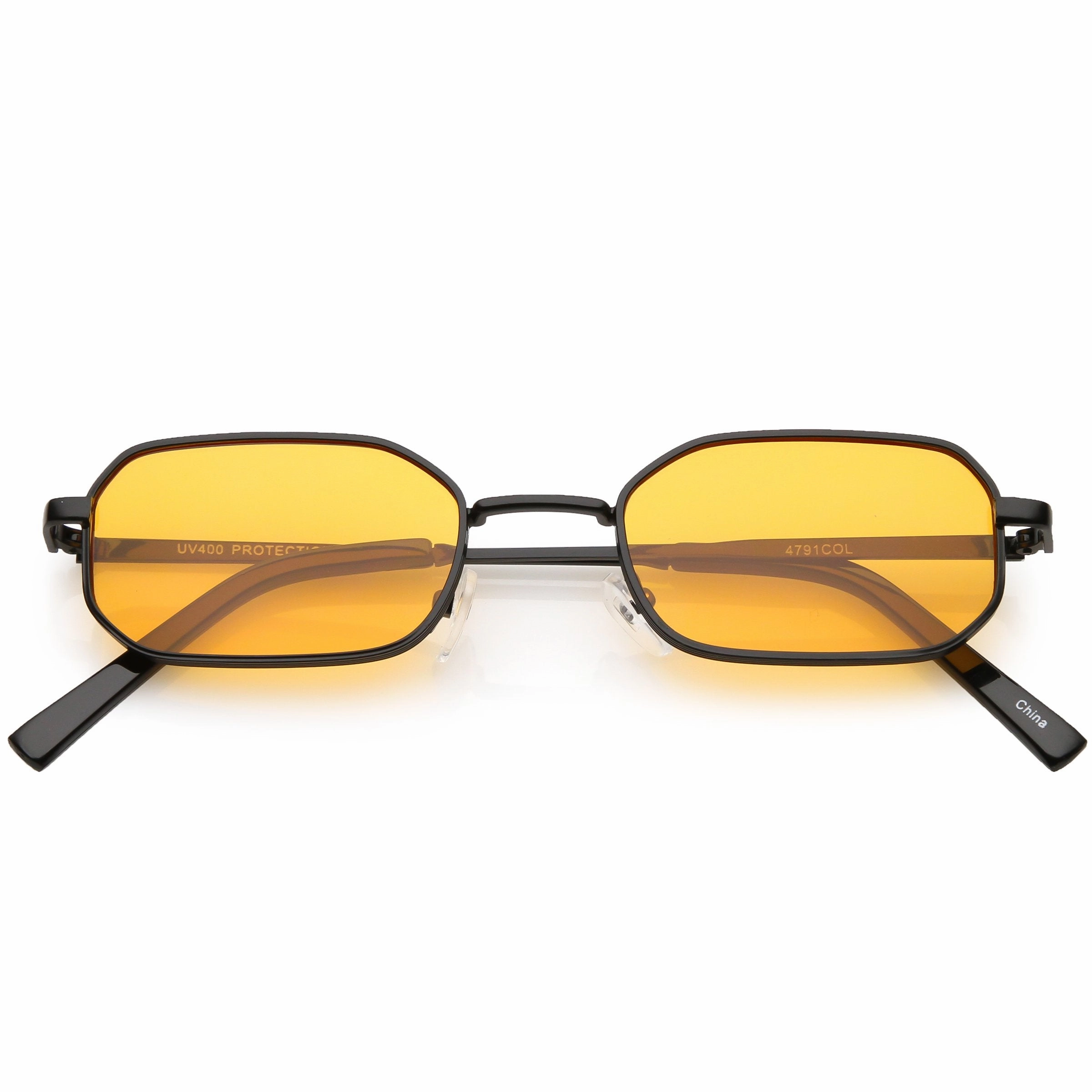 Retro 1990's Micro Rectangle Color Tone Metal Sunglasses C625