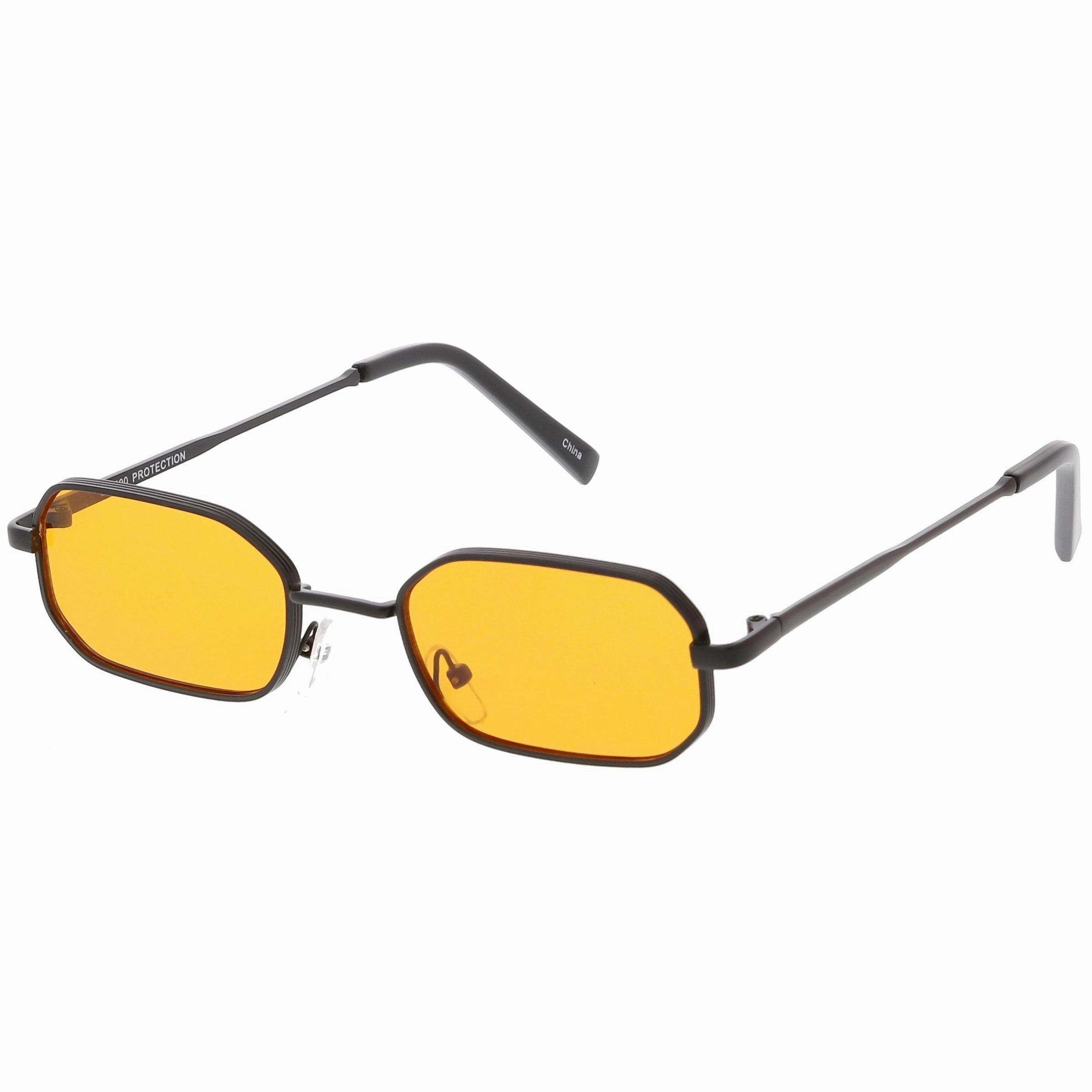 Retro 1990's Micro Rectangle Color Tone Metal Sunglasses C625