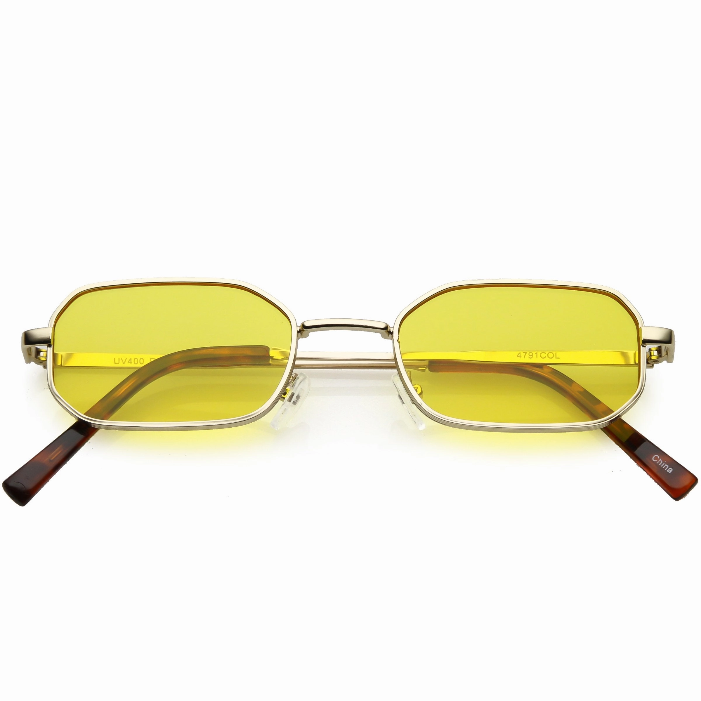 Retro 1990's Micro Rectangle Color Tone Metal Sunglasses C625
