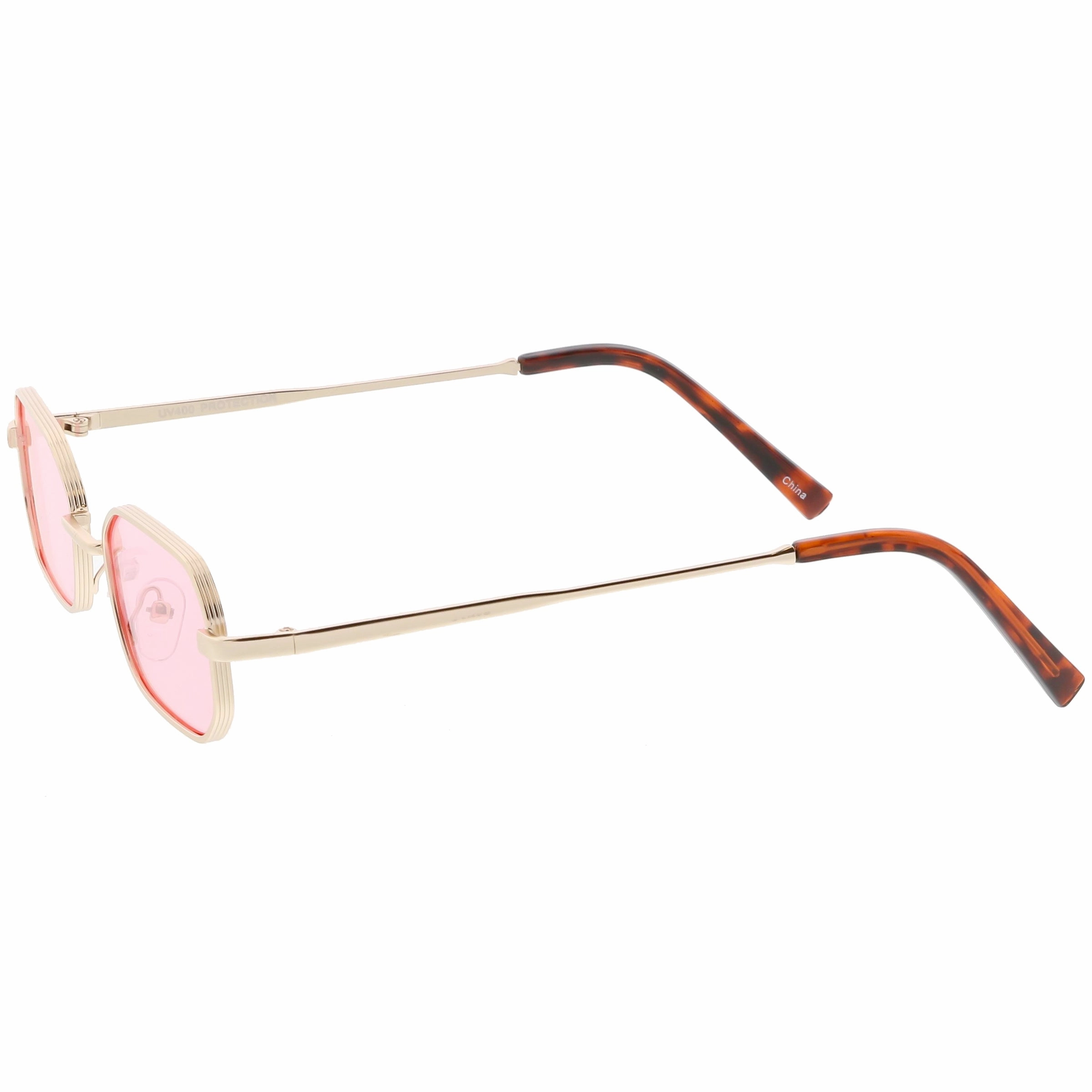 Retro 1990's Micro Rectangle Color Tone Metal Sunglasses C625