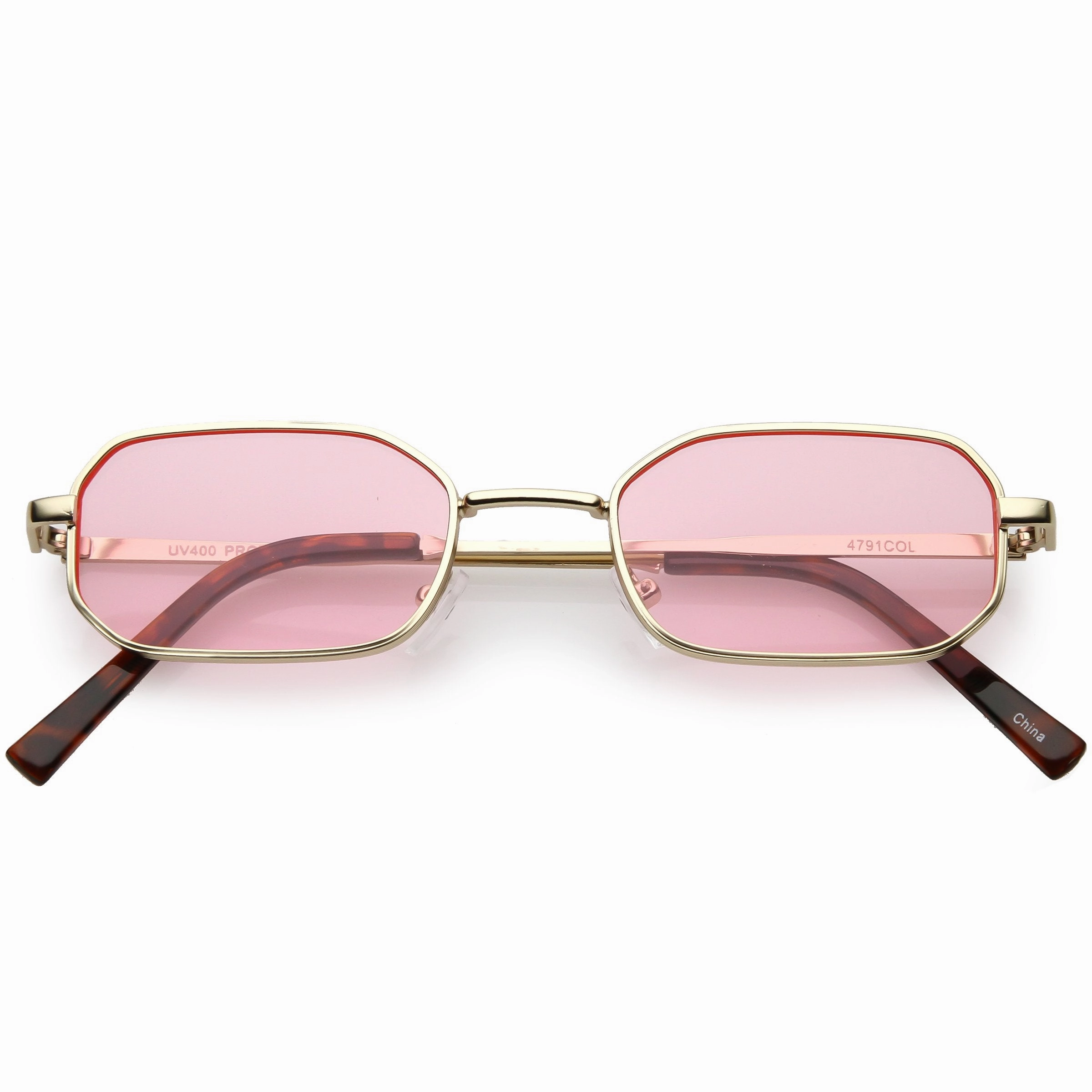 Retro 1990's Micro Rectangle Color Tone Metal Sunglasses C625