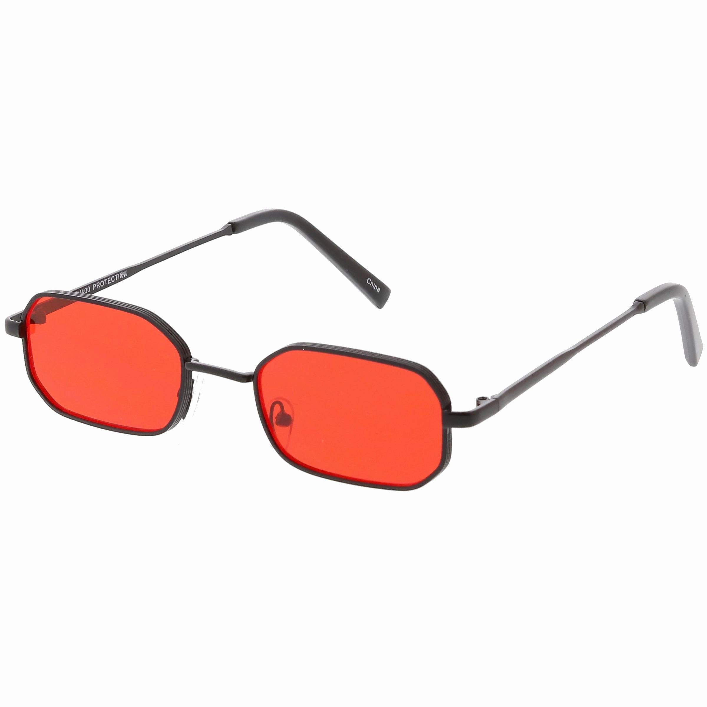 Retro 1990's Micro Rectangle Color Tone Metal Sunglasses C625