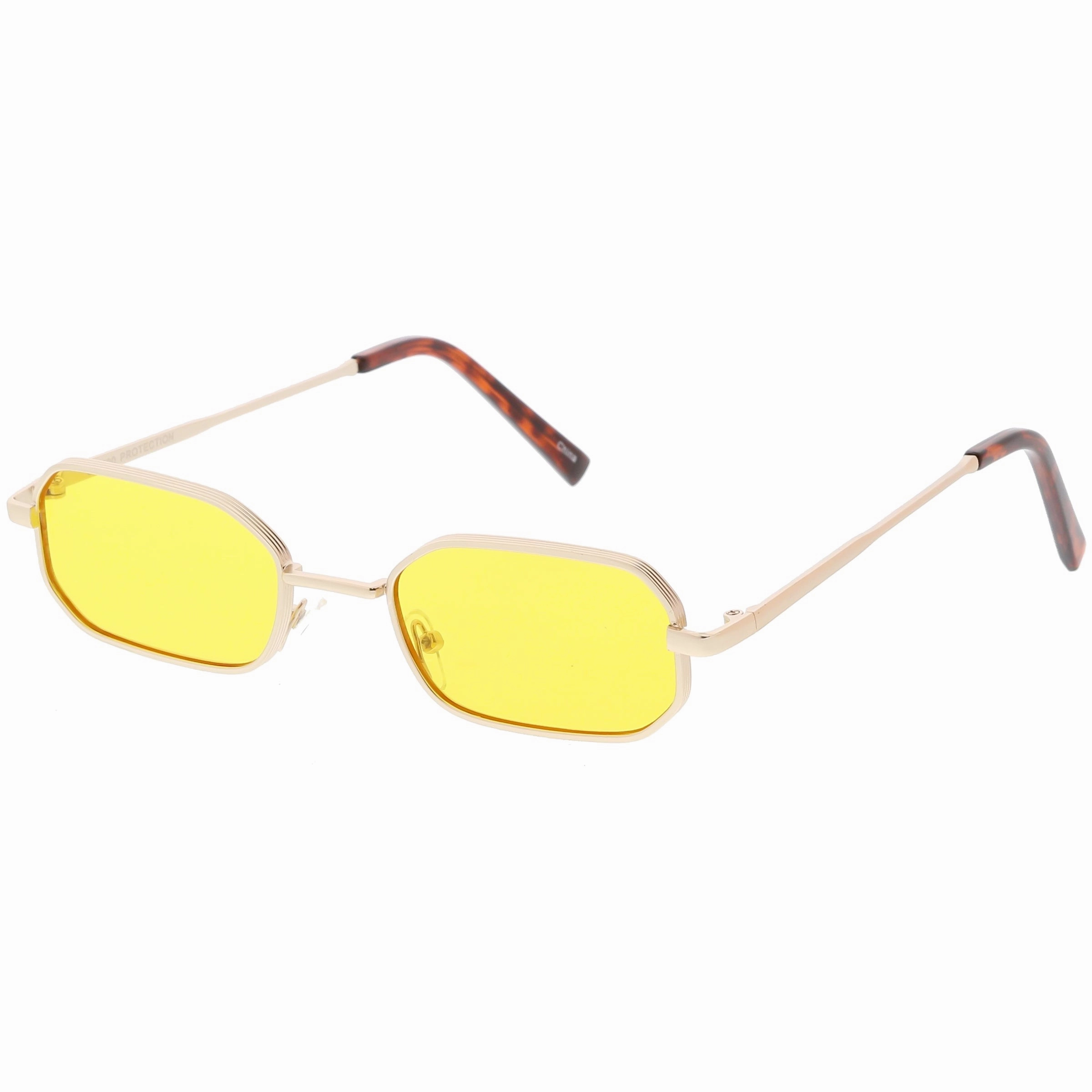 Retro 1990's Micro Rectangle Color Tone Metal Sunglasses C625