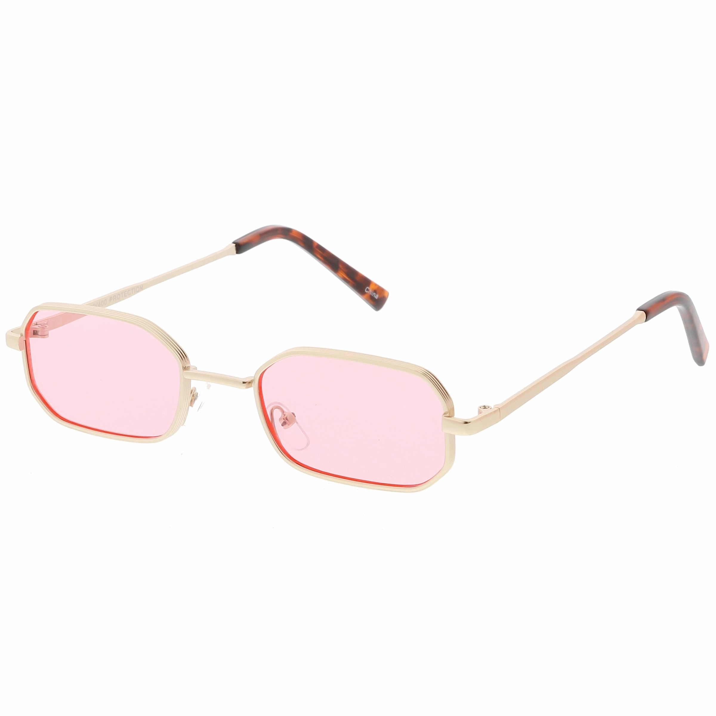 Retro 1990's Micro Rectangle Color Tone Metal Sunglasses C625
