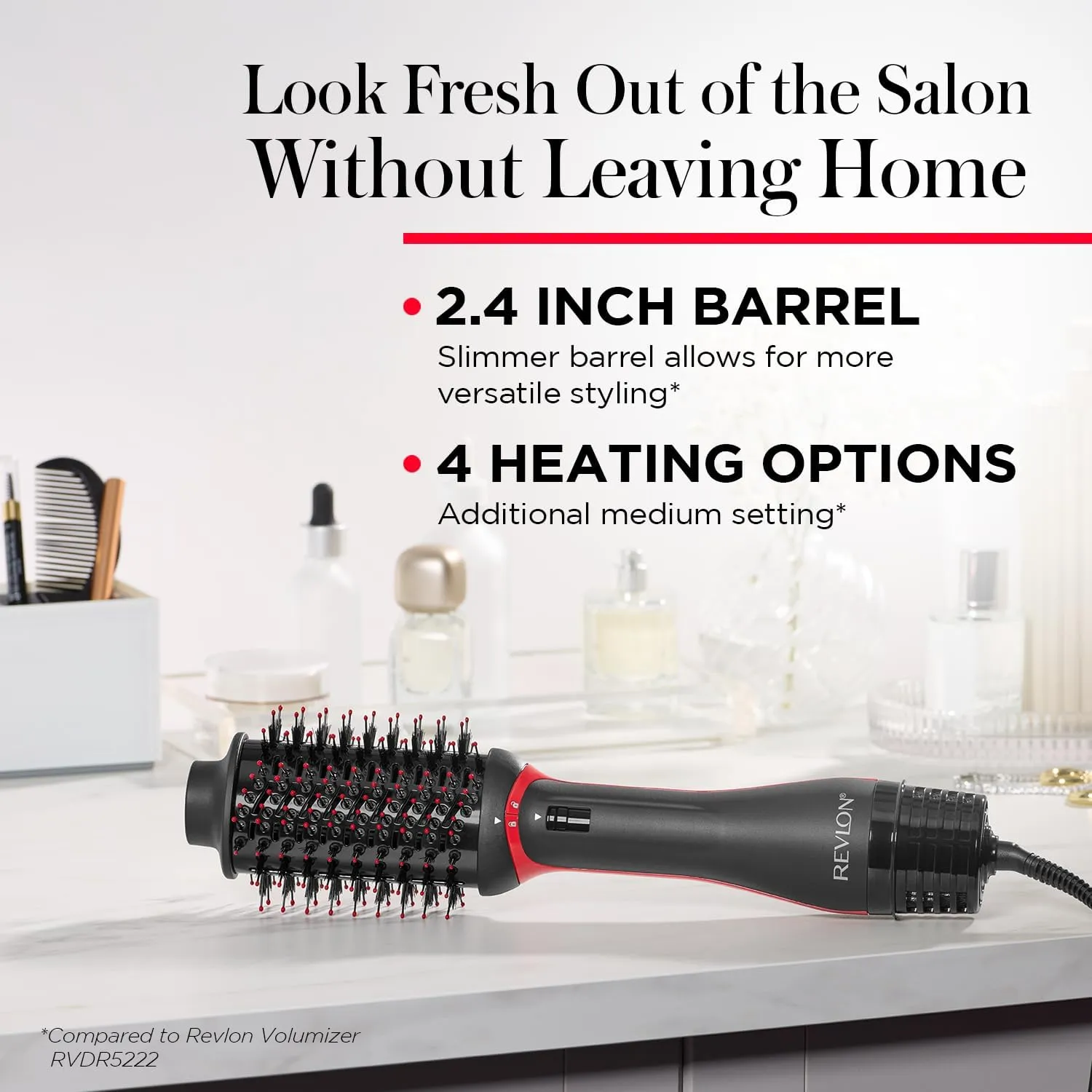 REVLON One-Step Volumizer Plus Hair Dryer and Styler, Enhanced Motor for Less Frizz, More Shine, and Reduced Heat Damage for Salon Style Round Brush for Blowout, Black (Amazon Exclusive)