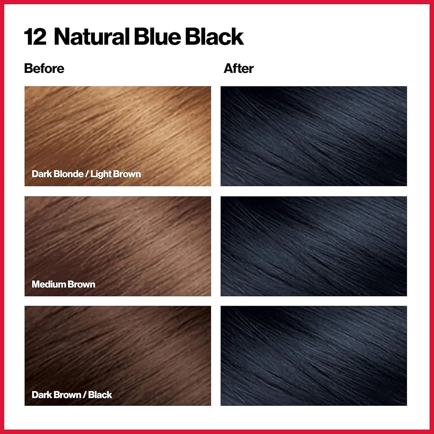 Revlon Permanent Hair Color, Permanent Hair Dye, Colorsilk with 100% Gray Coverage, Ammonia-Free, Keratin and Amino Acids, 12 Natural Blue Black, 4.4 Oz (Pack of 3)